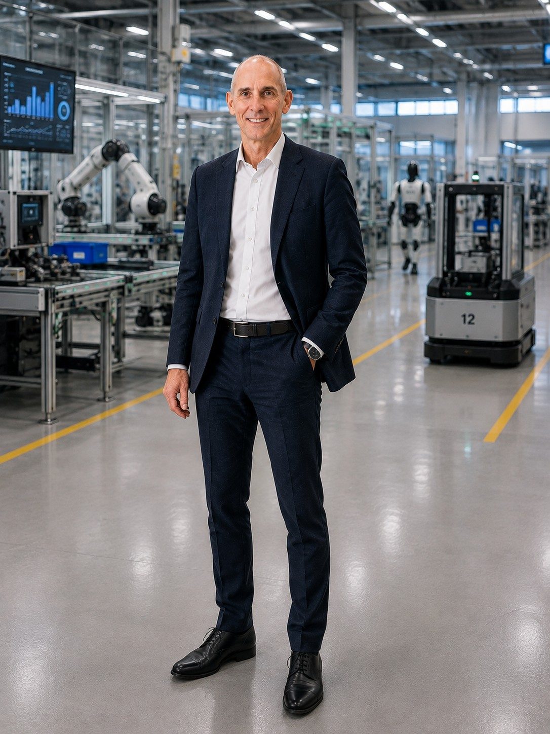 Claus Bischoff stehend im Werk